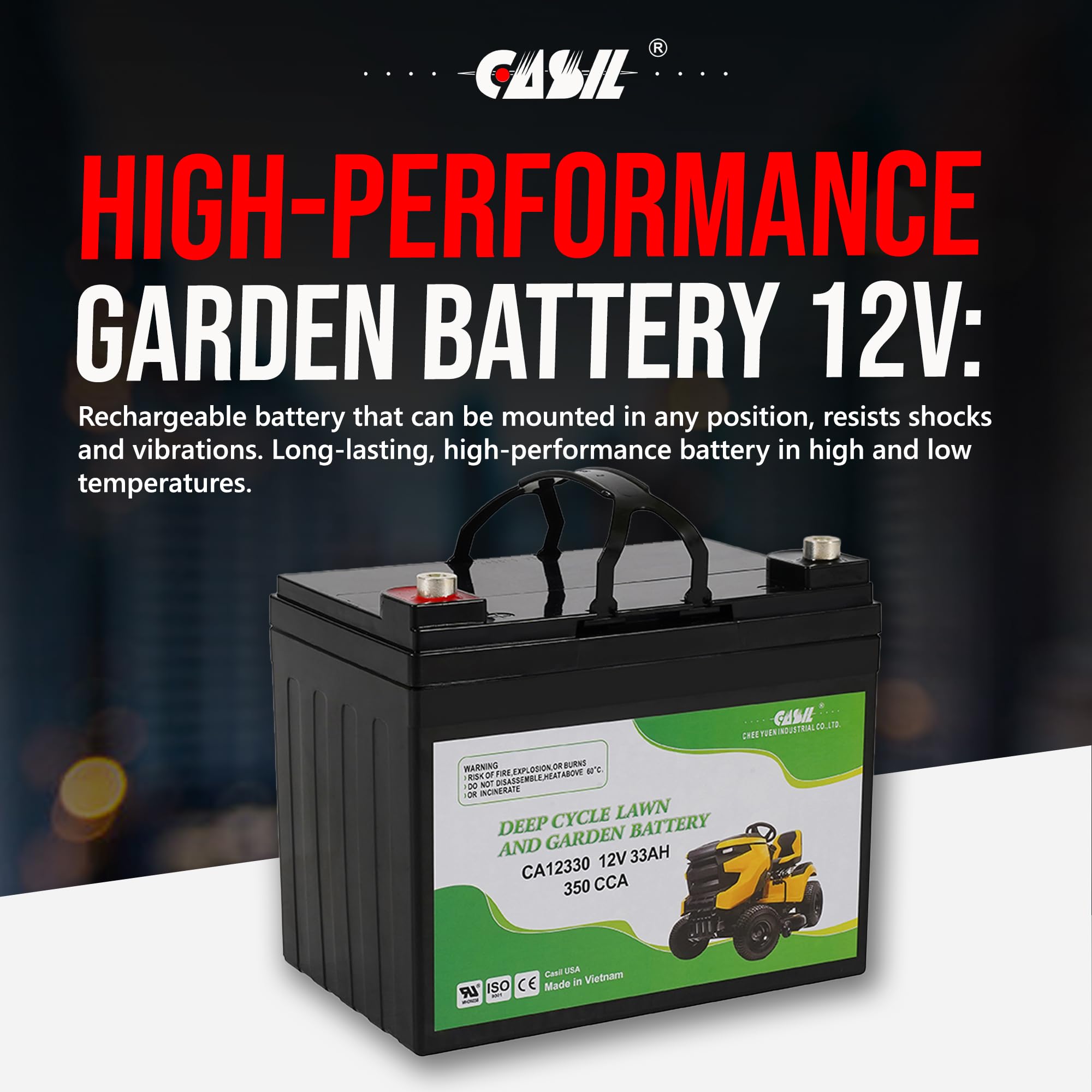 Amazon.co.jp: Casil U1 ライディング芝刈り機バッテリー 12V 350CCA